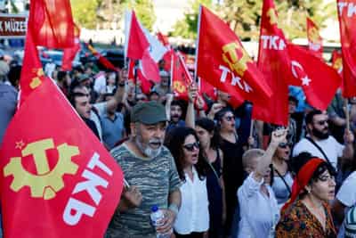 Image for More than 100 detained as leftist groups hold anti-NATO protests in Turkey