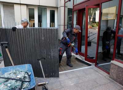 Image for EU's Kyiv base damaged in Russian drone attack, Commission says