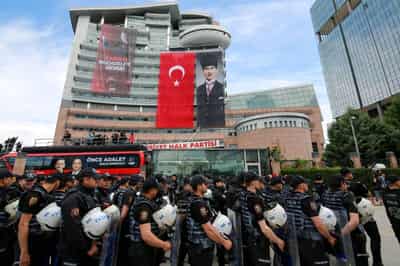 Image for Turkish riot police enter opposition headquarters to evict ousted leadership