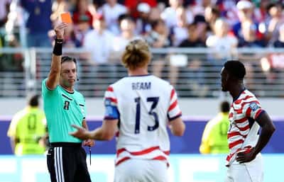 Image for UEFA says FIFA 'crossed a red line' with Balogun red card U-turn at World Cup