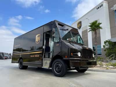 Image for UPS, FedEx transition to electric vans slowed by battery shortages, low supply
