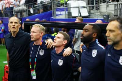 Image for Soccer-Tuchel rues photographers blocking his view during England national anthem