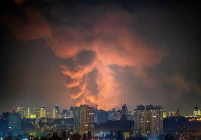 Image for Russian attack on Kyiv triggers fires, officials say
