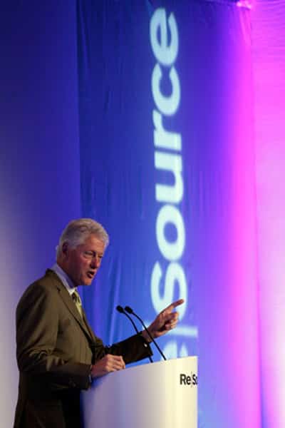 Image for PRESIDENT CLINTON TELLS RESOURCE 2012 COOPERATION IS ONLY WAY TO SOLVE RESOURCE CHALLENGES