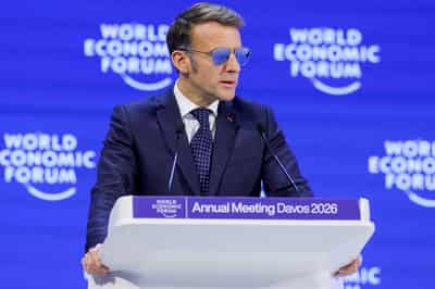 Image for Macron's 'Top Gun' look gives glasses maker's stock $4 million bump