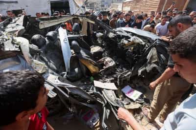 Image for Israeli strikes in Gaza kill three, medics say, testing fragile ceasefire