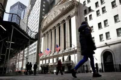 Image for U.S. stocks retreat from record high, dollar near 10-week low