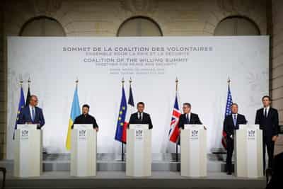 Image for Russia says foreign troops in Ukraine would be targets after UK and France pledge post-ceasefire deployment
