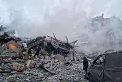 Image for Russian strike on Ukraine's Kharkiv kills two, injures 25, Moscow denies attack took place