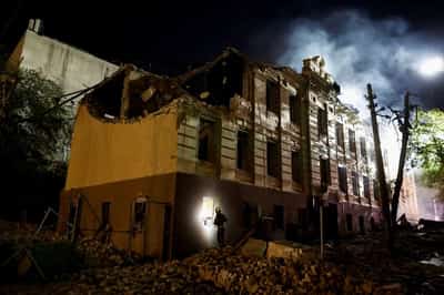 Image for Russian ballistic missiles rock Kyiv, one killed, officials say