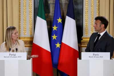 Image for Macron and Meloni meet in Rome after tensions on Ukraine, trade