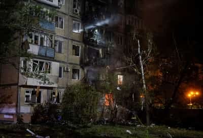 Image for Russia hits petrol station, warehouse facilities in Kyiv, mayor says