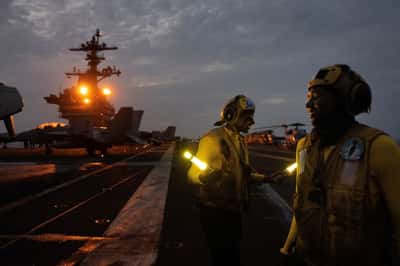 Image for Aboard the USS George Washington, young sailors adjust to war with Iran