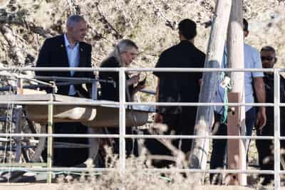 Image for Netanyahu on first visit to Israeli kibbutz ravaged in Hamas attack