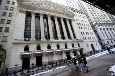 Image for Stocks near flat after run to records; bitcoin climbs again