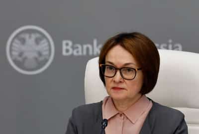 Image for Russian central bank cuts key rate by 25 bps to 14% as Ukrainian drones hit economy