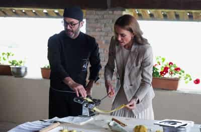 Image for UK's Princess Kate learns pasta-making on visit to Italy