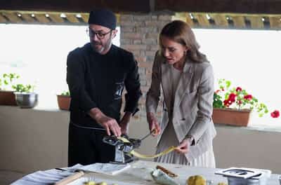 Image for UK's Princess Kate learns pasta-making on visit to Italy