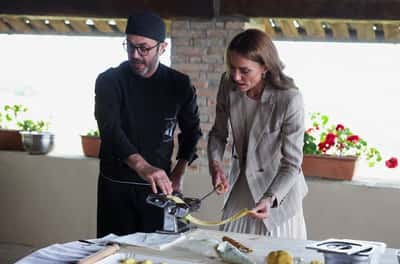 Image for UK's Princess Kate learns pasta-making on visit to Italy