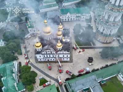 Image for Ukraine weighs damage to historic cathedral after Russian strike causes blaze