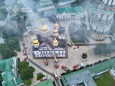 Image for Ukraine weighs damage to historic cathedral after Russian strike causes blaze