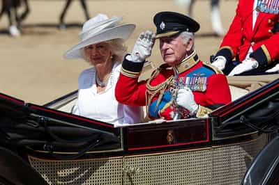 Image for King Charles honours air crash victims at military parade