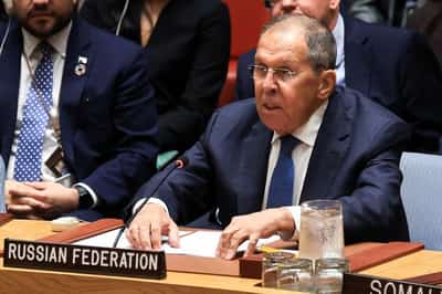 Image for At UN, Russia and Germany's top diplomats hold first talks since 2022