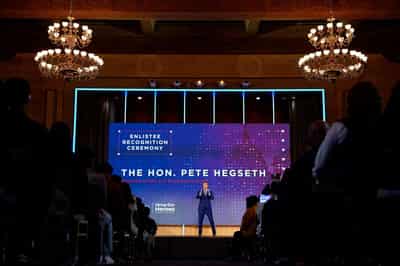 Image for Hegseth, at D-Day event, says Europe faces 'invasion' of dangerous ideologies