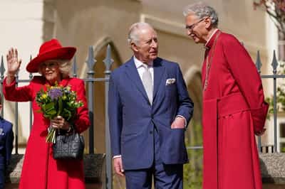Image for British royals gather for Easter service, with Andrew and his family absent