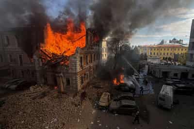 Image for Kyiv Science Academy hit as Russian jet-drones strike across Ukraine