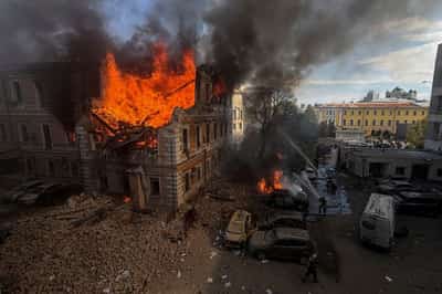 Image for Kyiv Science Academy hit as Russian jet-drones strike across Ukraine