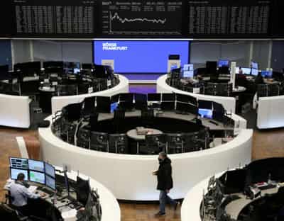 Image for European shares slip on lockdown worries, still set for third week of gains