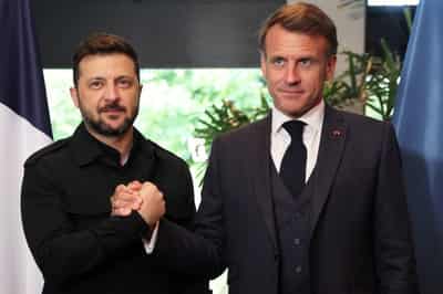 Image for Zelenskiy says he discussed missile supplies, Mirage pilots training with Macron