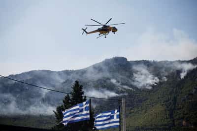 Image for Greek crews fight wildfire northwest of Athens for fourth day