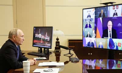 Image for Putin says election turnout shows Russians support military agenda