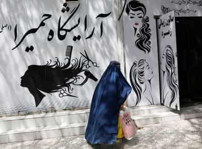 Image for Police crack down on anti-hijab protests in western Afghanistan