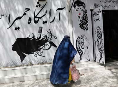 Image for Police crack down on anti-hijab protests in western Afghanistan