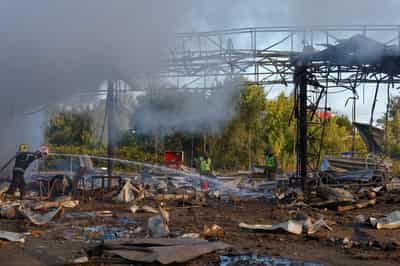 Image for Russia hits Kyiv petrol stations, kills one