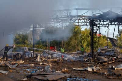 Image for Russia hits Kyiv petrol stations, kills one