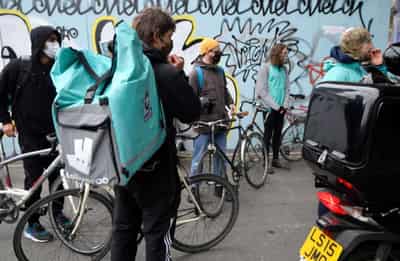 Image for Deliveroo rises as retail investors join trading, riders demand fair pay