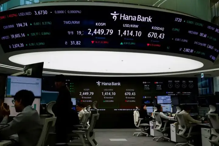 Image for Asian shares slip on South Korea risk, dollar on guard ahead of payrolls