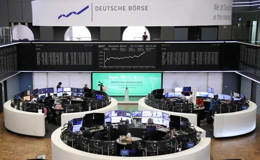 Image for European shares log third week of declines on China, tariff jitters