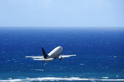 Plane over the sea