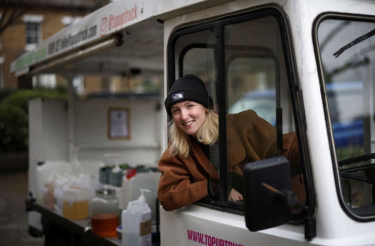 Image for On a retro style milk truck, London entrepreneur chases a &#8216;zero waste&#8217; future