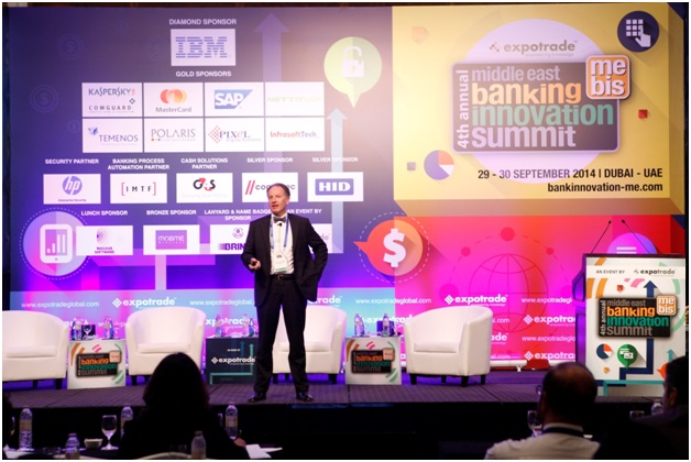 Keynote session in progress at the Middle East Banking Innovation Summit 2014